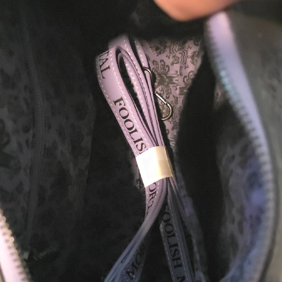 Haunted Mansion, Black Handbag with Purple Handles and Patches - Picture 4 of 4